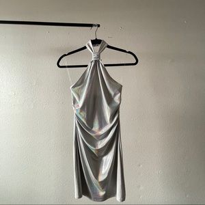 Holographic Halter Top Dress